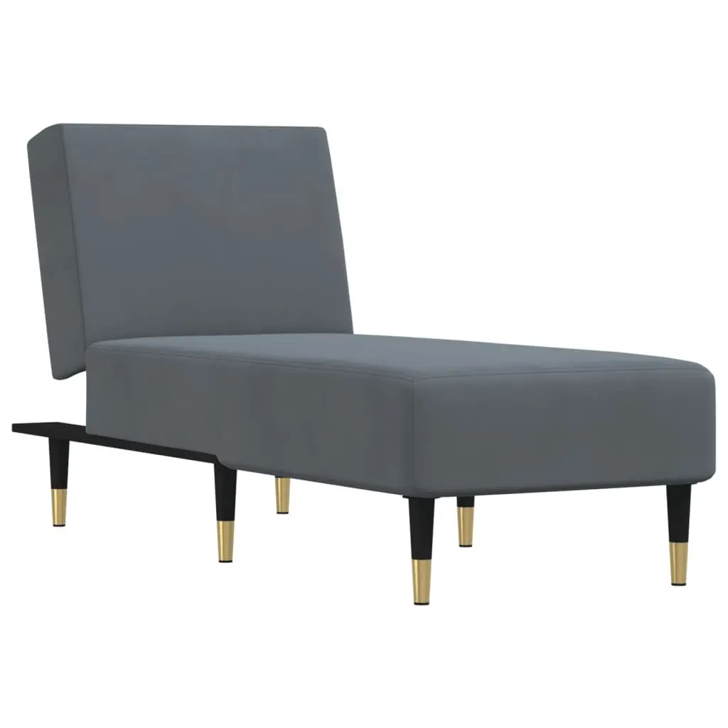 Chaise Longue Recliner Convertible Velvet Lounger 3-Position