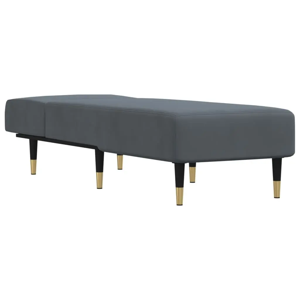 Chaise Longue Recliner Convertible Velvet Lounger 3-Position