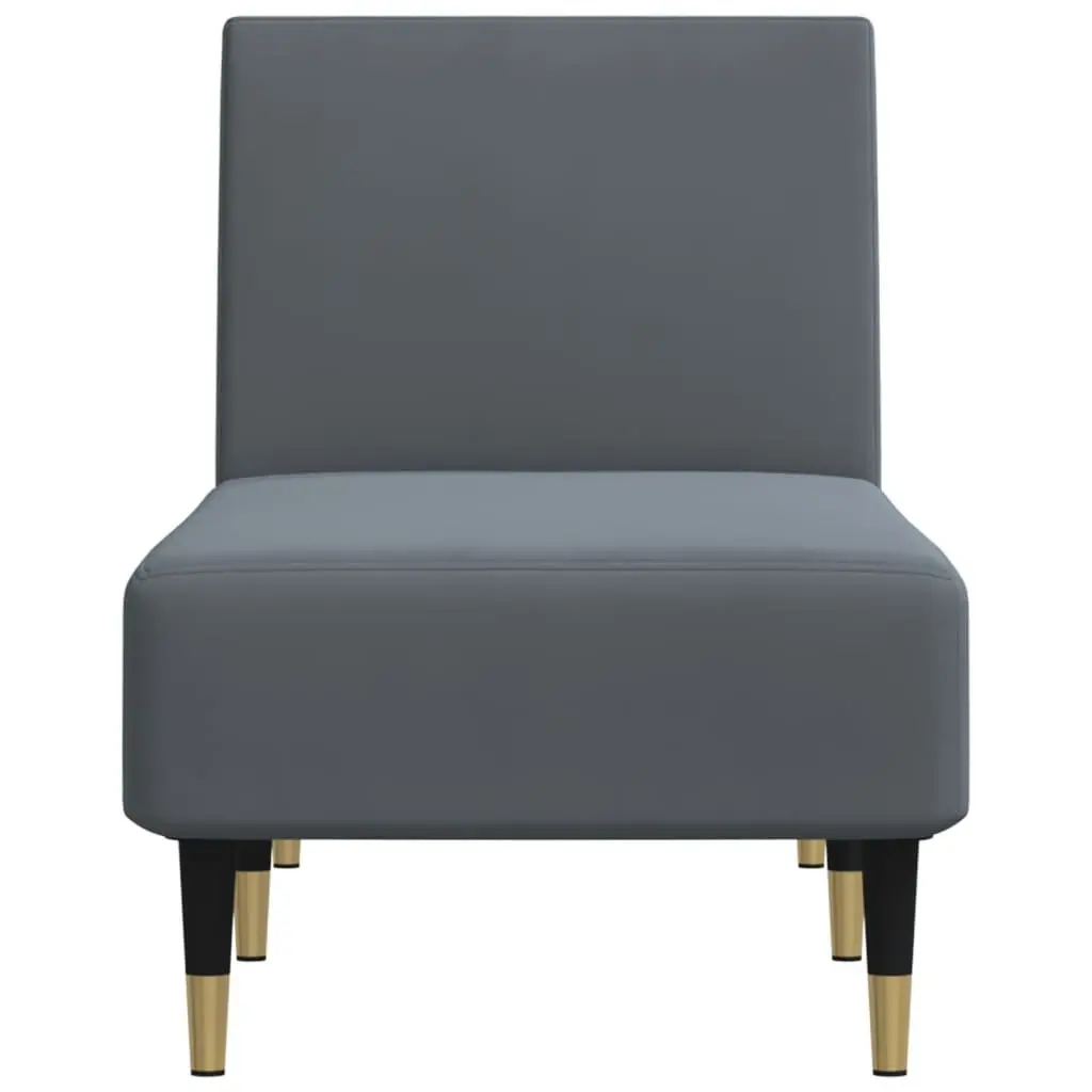 Chaise Longue Recliner Convertible Velvet Lounger 3-Position
