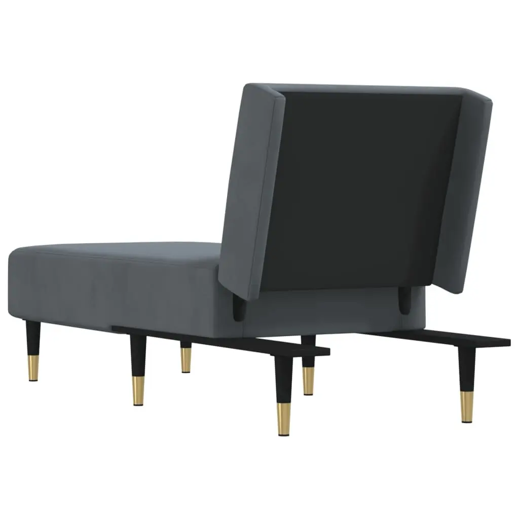 Chaise Longue Recliner Convertible Velvet Lounger 3-Position