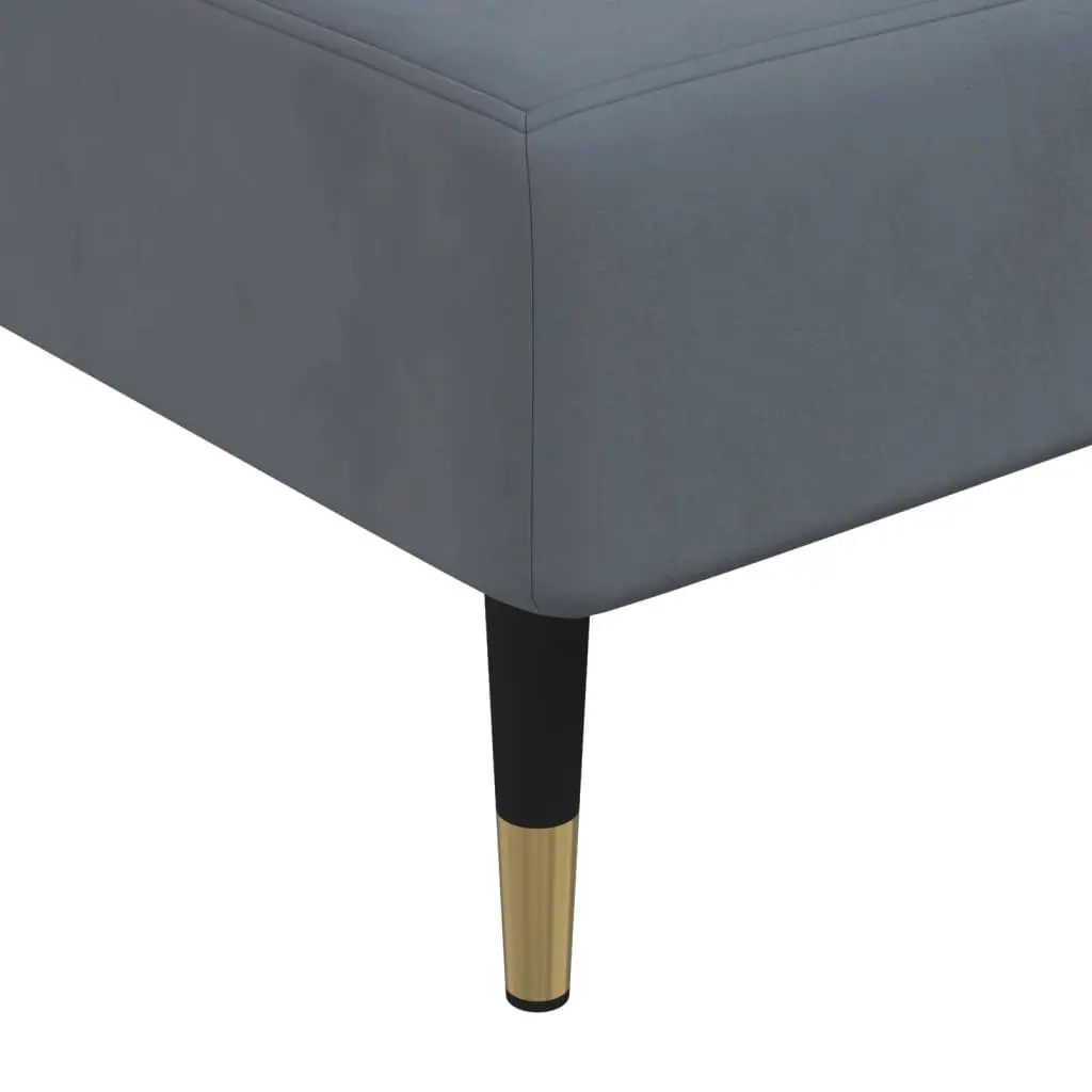 Chaise Longue Recliner Convertible Velvet Lounger 3-Position