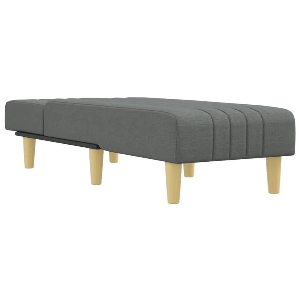Chaise Longue Convertible Reclining Lounge Chair 3-Position Grey