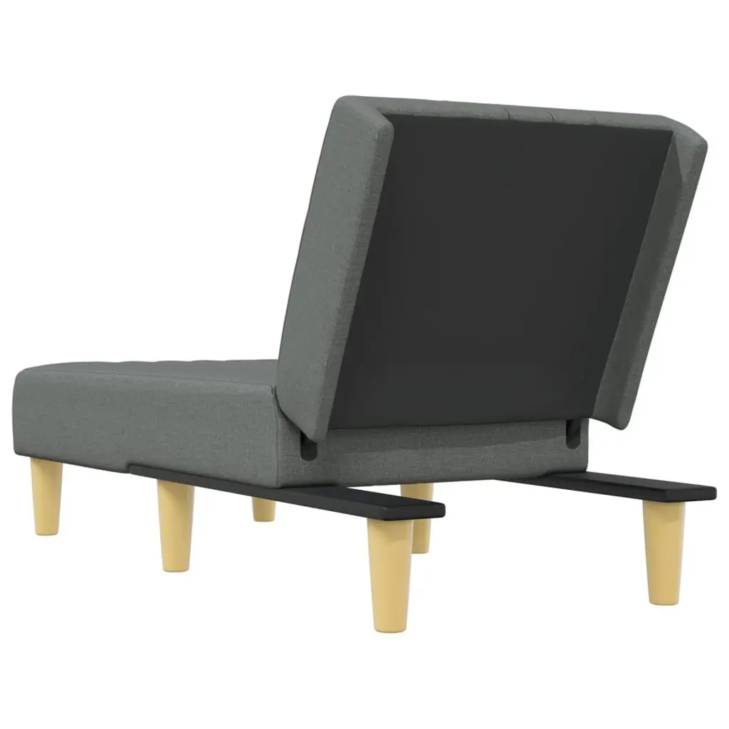 Chaise Longue Convertible Reclining Lounge Chair 3-Position Grey