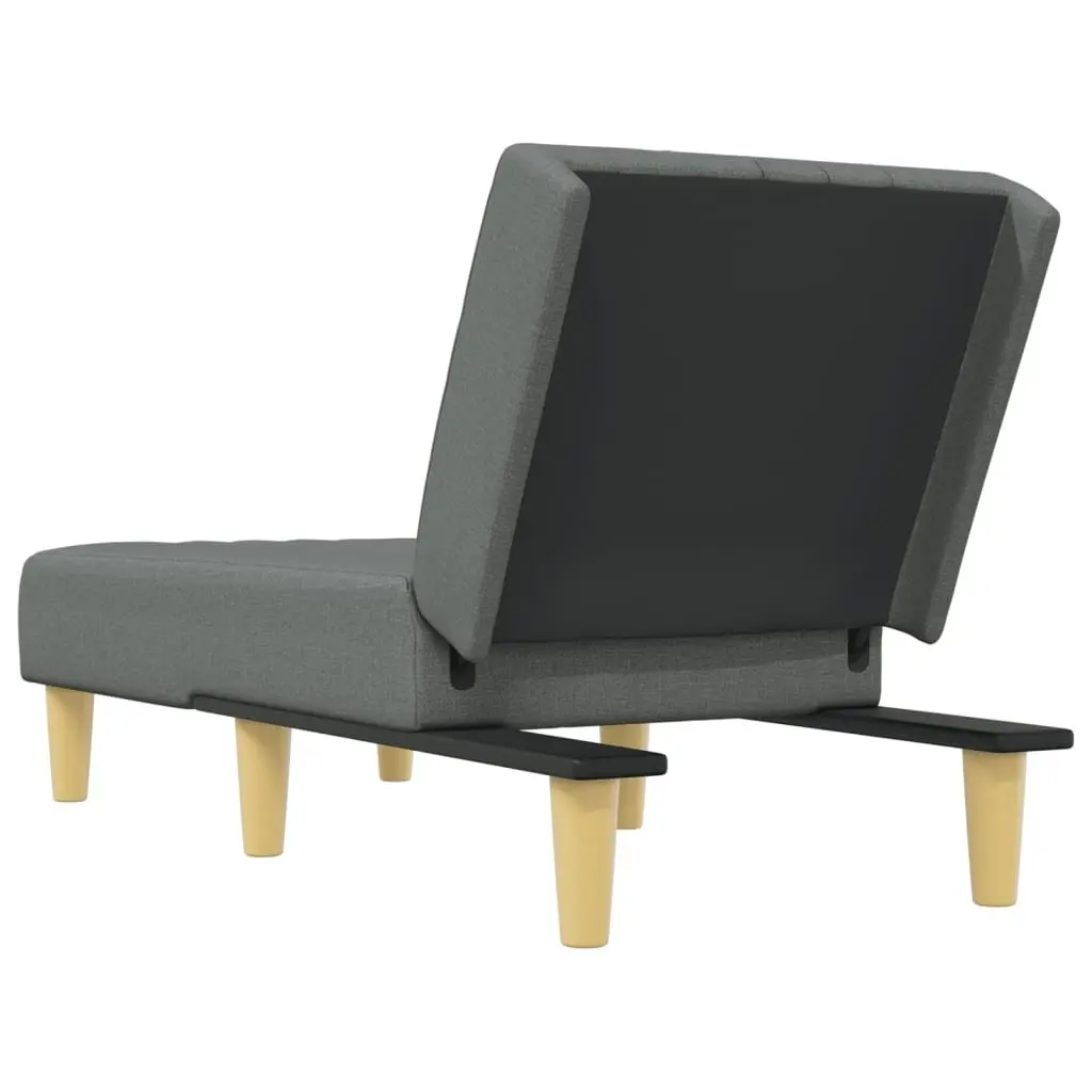 Convertible Grey Fabric Lounge Chair Chaise Longue 3-Position Reclining Sofa