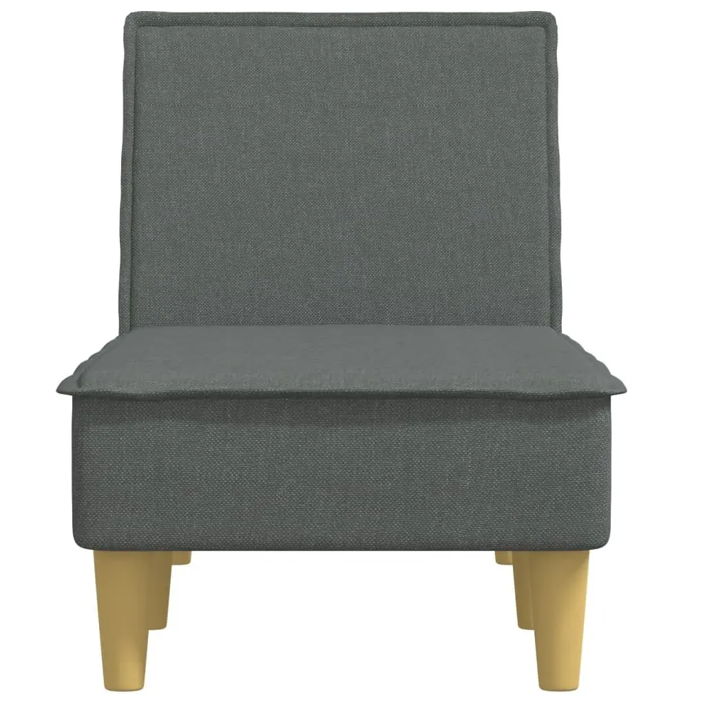 Lounge Chair Convertible Dark Grey Fabric Chaise Longue 3 Positions
