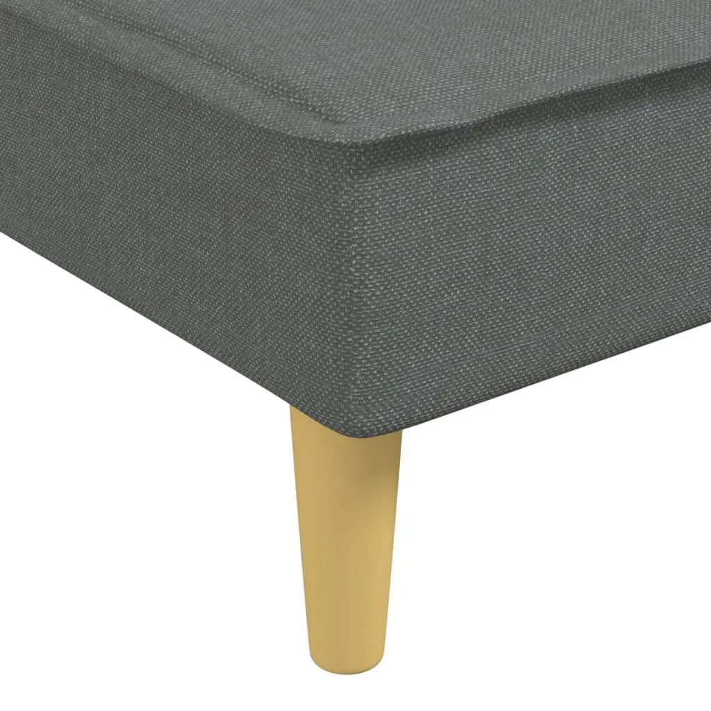 Lounge Chair Convertible Dark Grey Fabric Chaise Longue 3 Positions