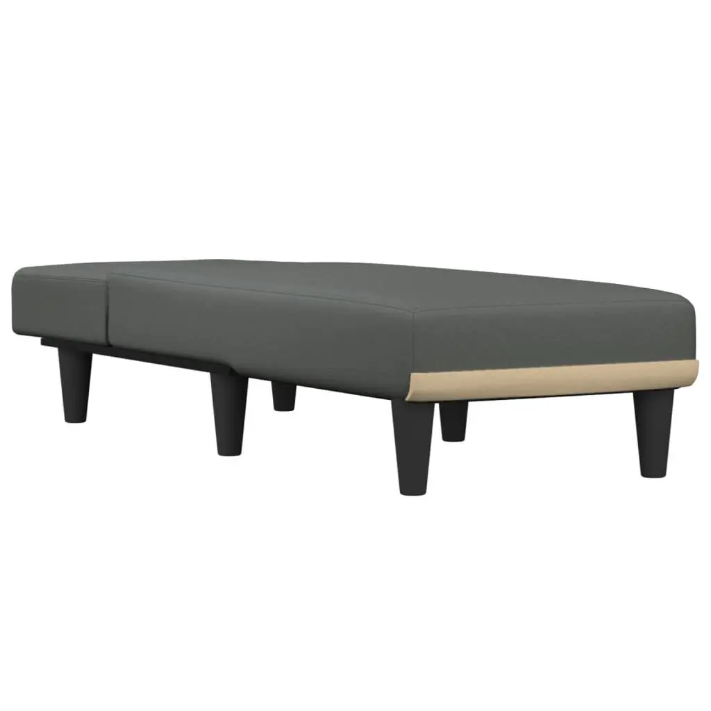 Chaise Longue Reclining Lounge Chair Grey Fabric Convertible