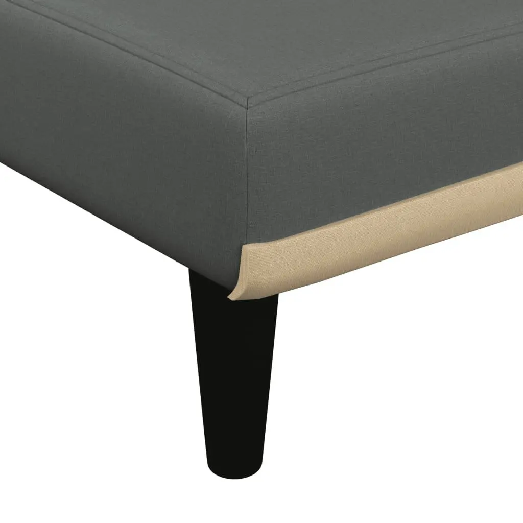 Chaise Longue Reclining Lounge Chair Grey Fabric Convertible