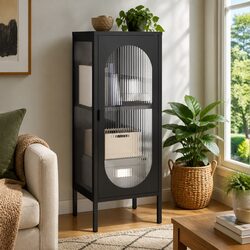 Your New Black Glass Steel Sideboard Awaits