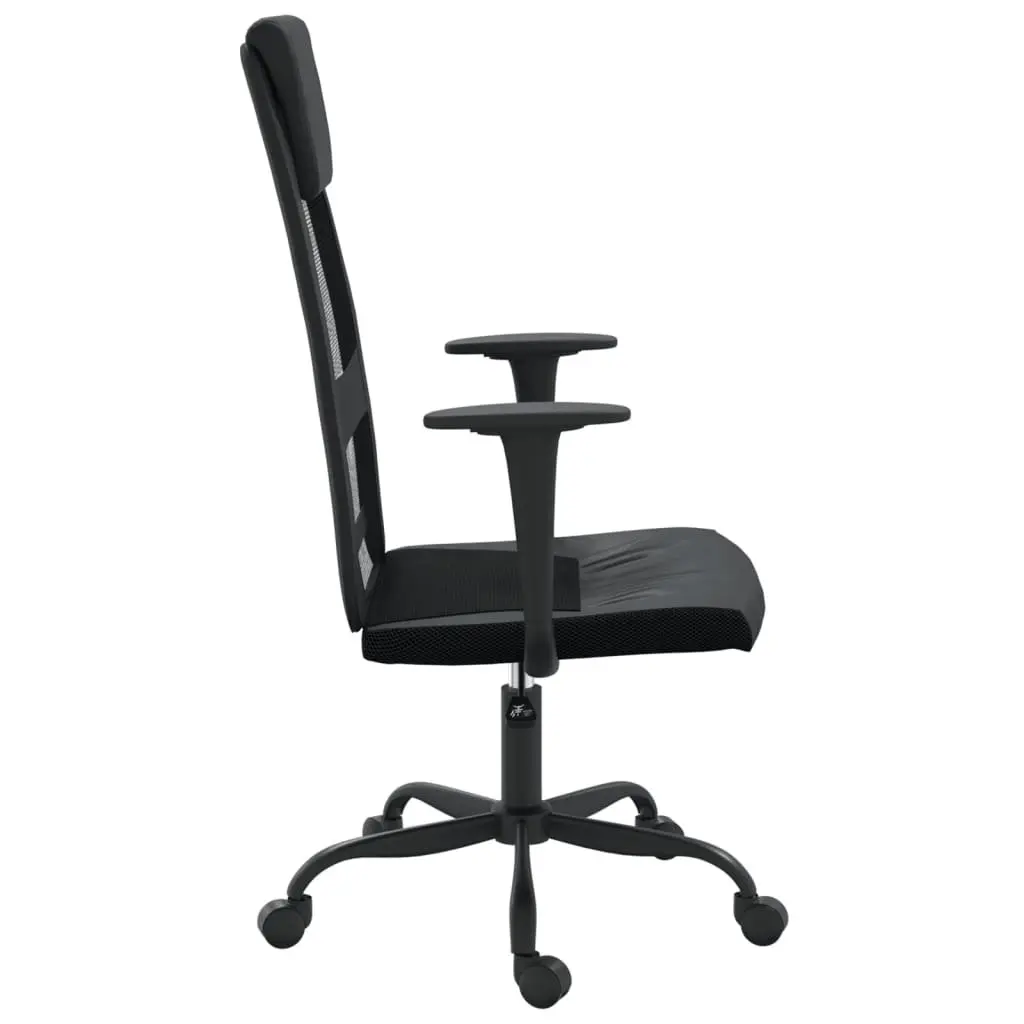 Office Chair Height Adjustable Black Mesh Fabric Faux Leather 360 Degree Swivel