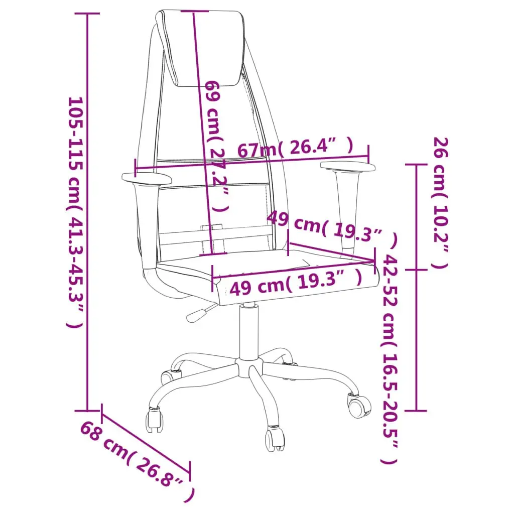 Office Chair Height Adjustable Black Mesh Fabric Faux Leather 360 Degree Swivel