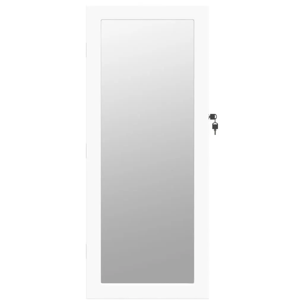 Wall Mounted Jewellery Mirror Cabinet with LED Lights White