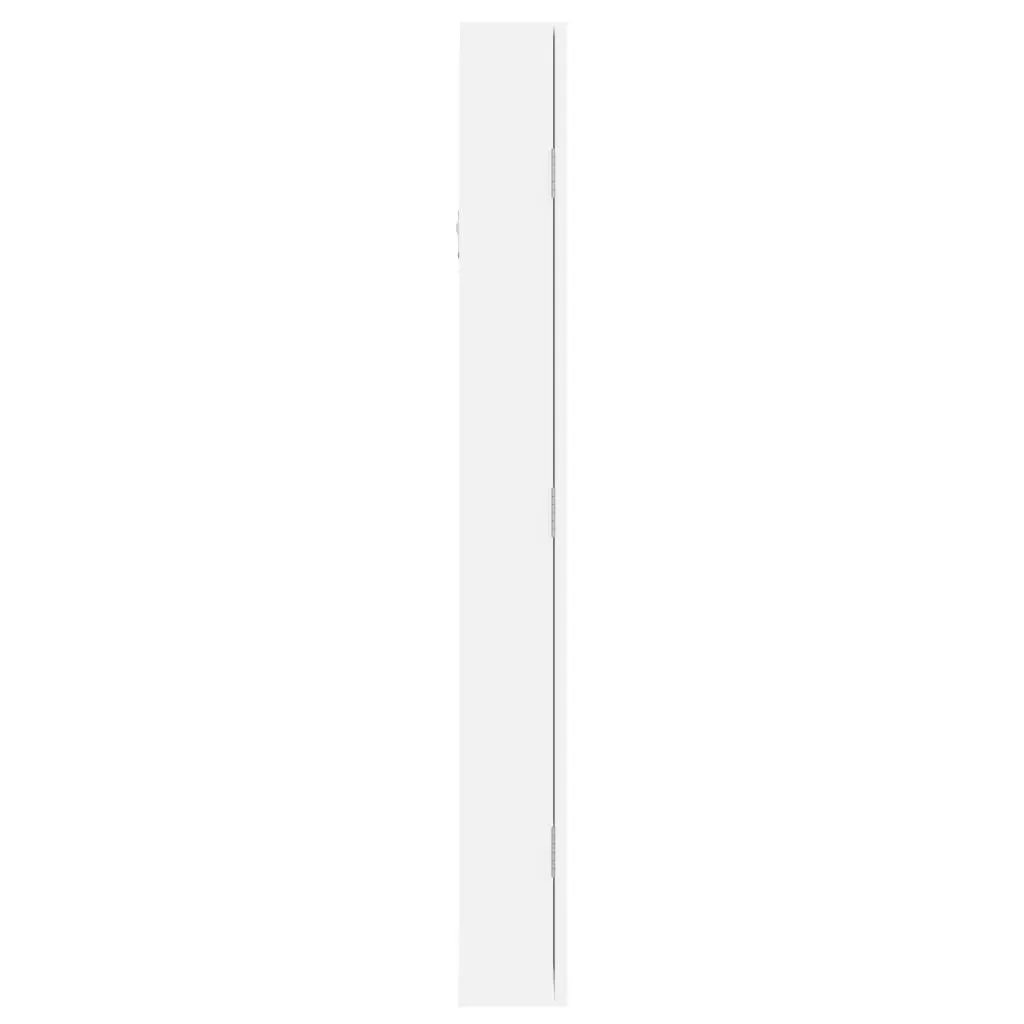 Wall Mounted Jewellery Mirror Cabinet with LED Lights White