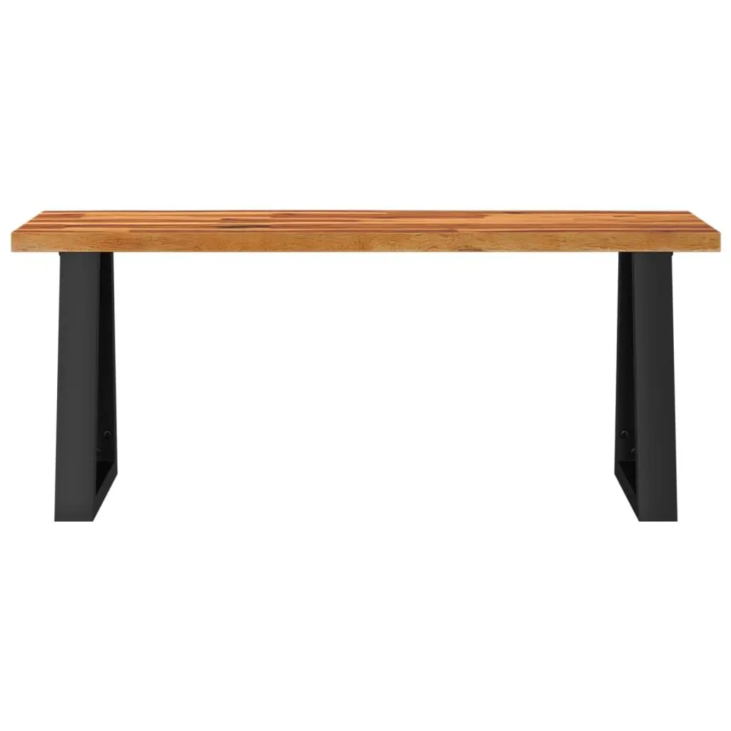 Solid Wood Bench Brown Live Edge 110cm Dining Room Hallway Storage Furniture