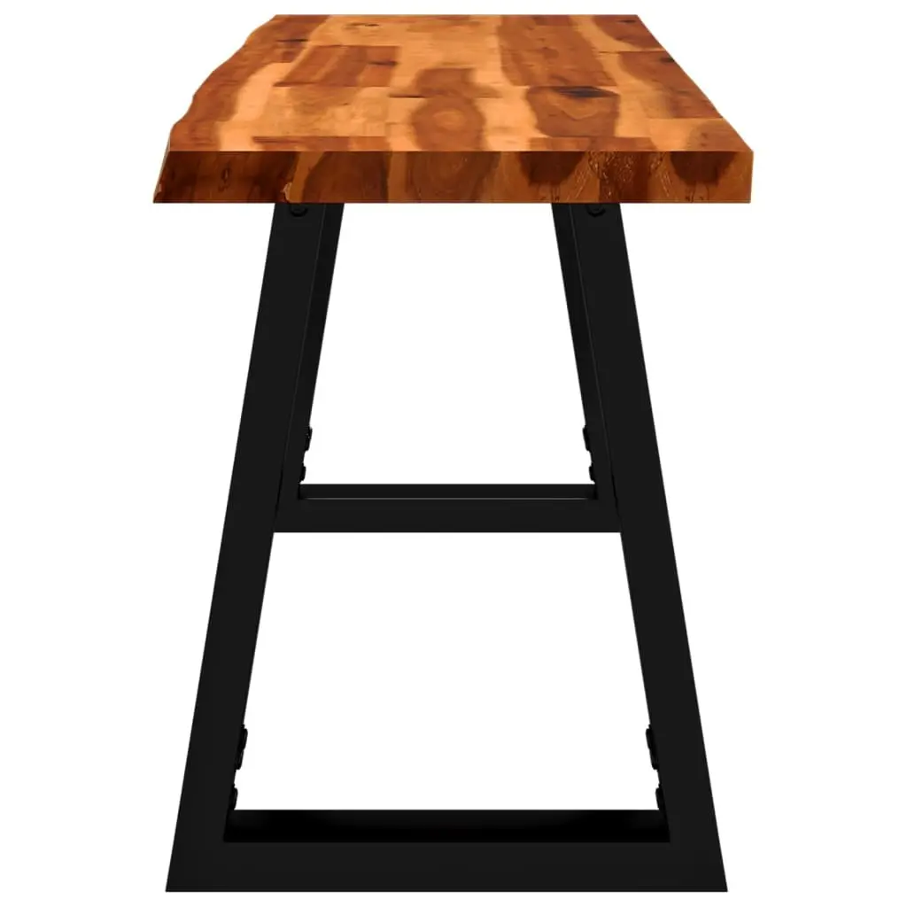 Solid Wood Bench Brown Live Edge 110cm Dining Room Hallway Storage Furniture