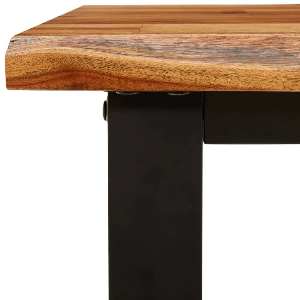 Solid Wood Bench Brown Live Edge 110cm Dining Room Hallway Storage Furniture