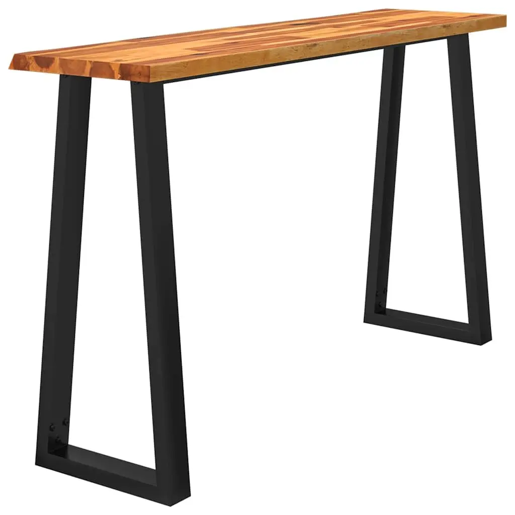 Console Table Acacia Wood Live Edge Brown 140cm x 40cm x 80cm U-Shaped Steel Legs