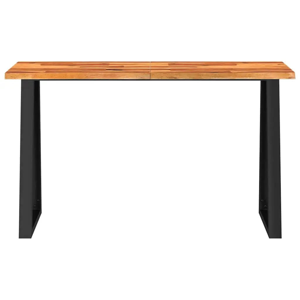Console Table Acacia Wood Live Edge Brown 140cm x 40cm x 80cm U-Shaped Steel Legs