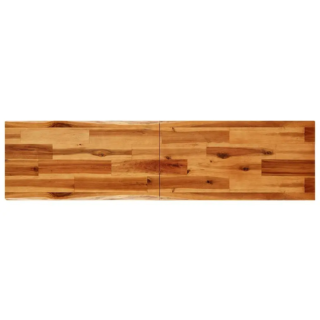 Console Table Acacia Wood Live Edge Brown 140cm x 40cm x 80cm U-Shaped Steel Legs