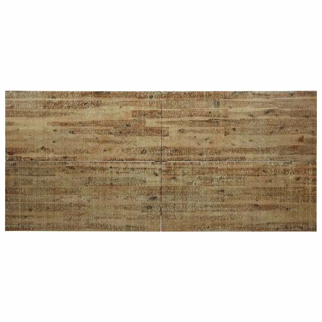 Dining Table Solid Acacia Wood 200x90x75 cm Industrial Steel Legs Brown