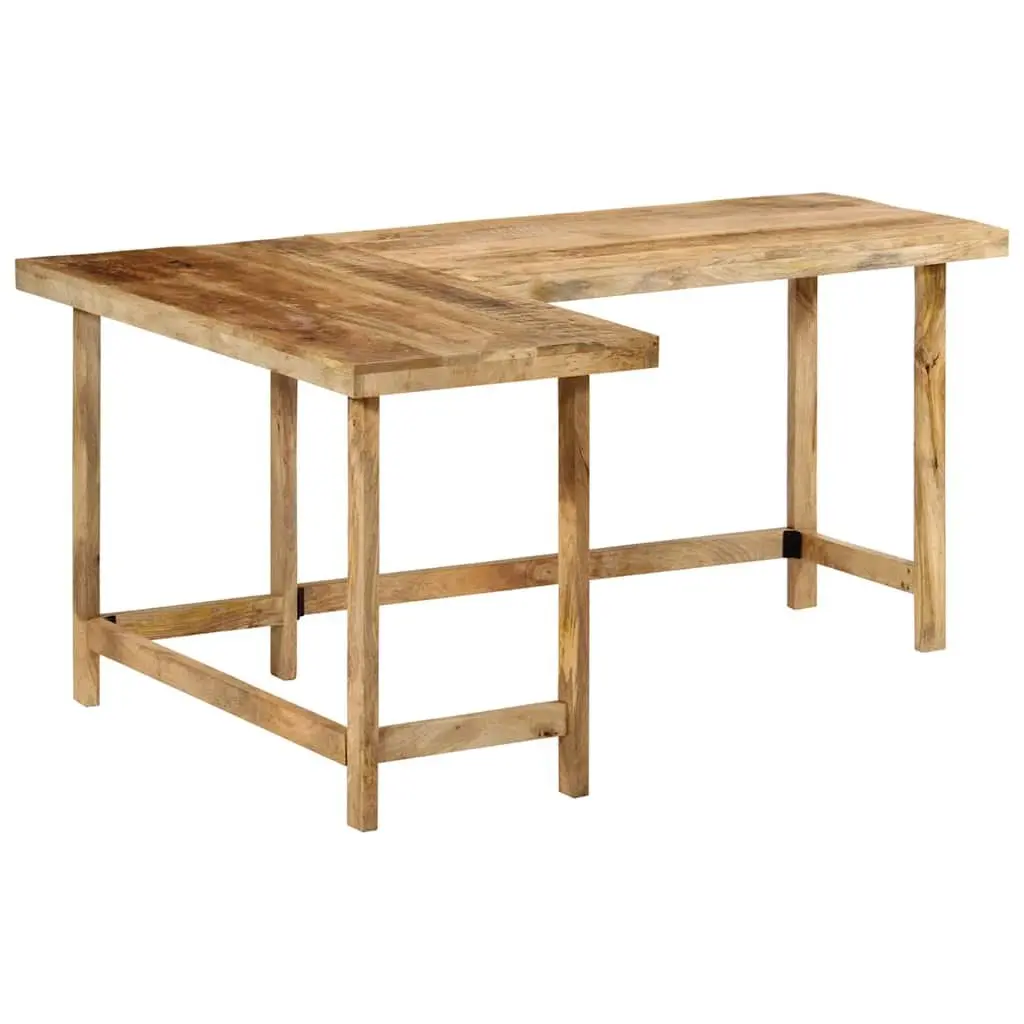 L-Shaped Wooden Desk with Ample Space