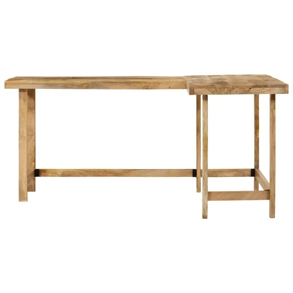 L-Shaped Wooden Desk with Ample Space