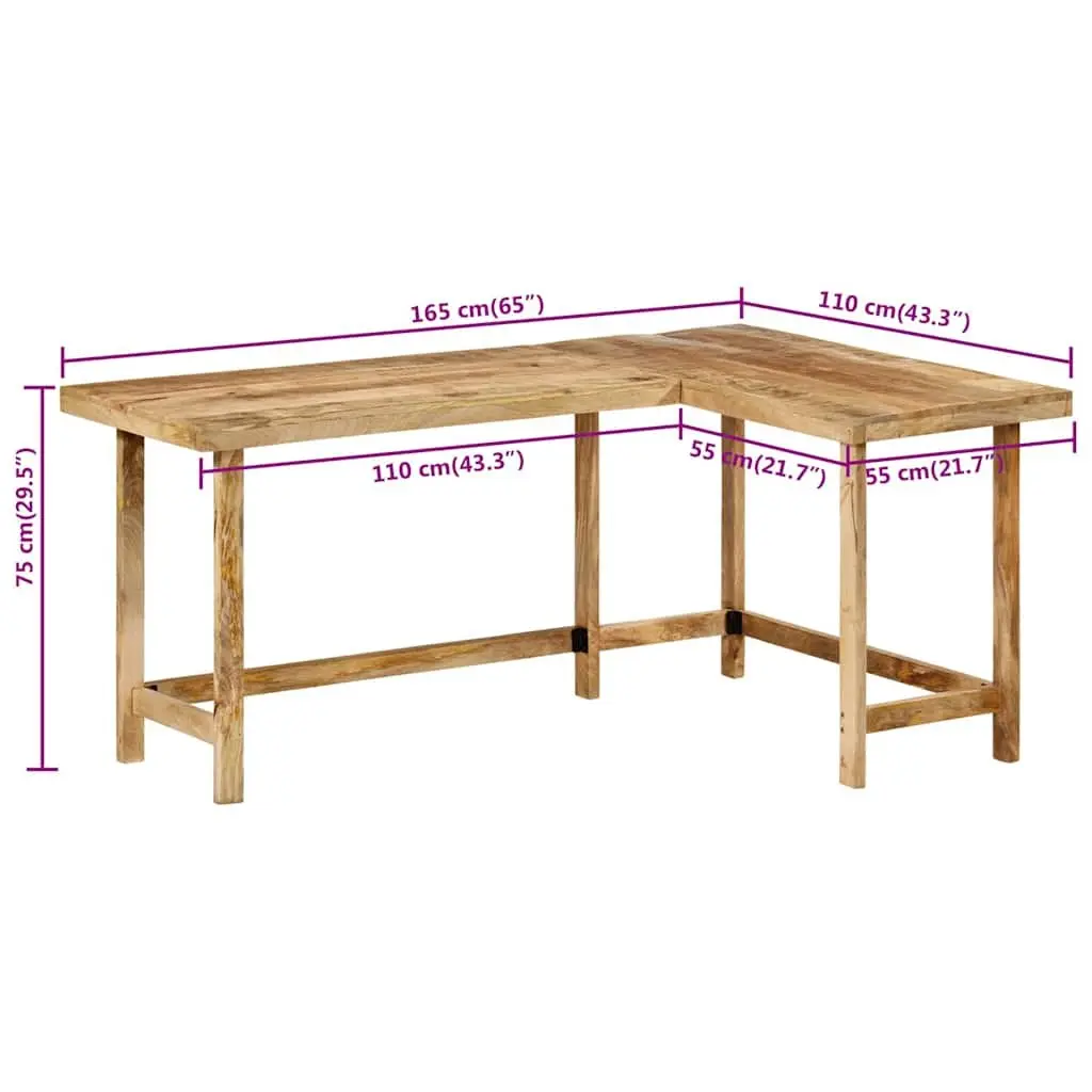 L-Shaped Wooden Desk with Ample Space