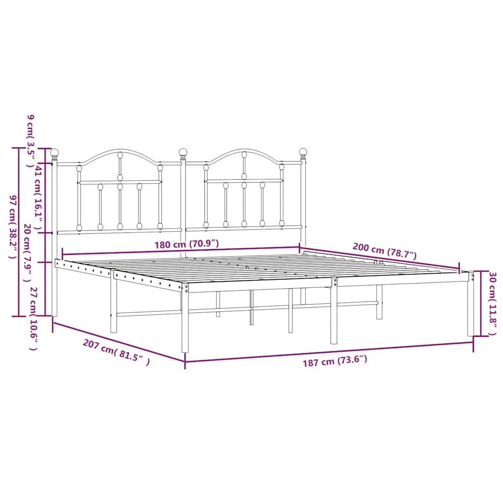 King Bed Frame 183x203 cm