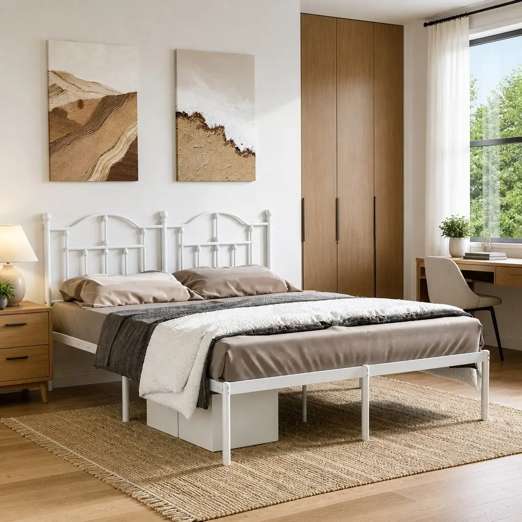 Metal Bed Frame 150x200 cm