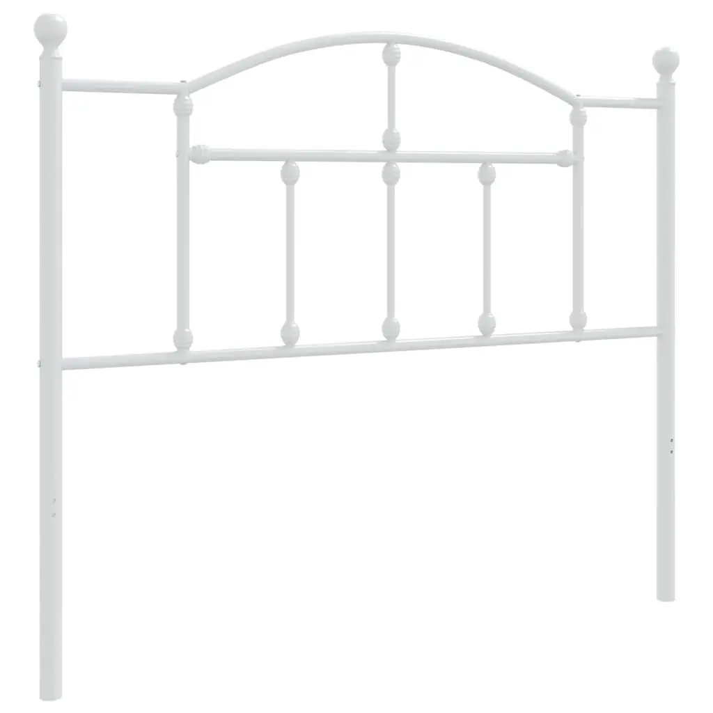 Metal Headboard White 107cm Powder Coated Steel Bed Header