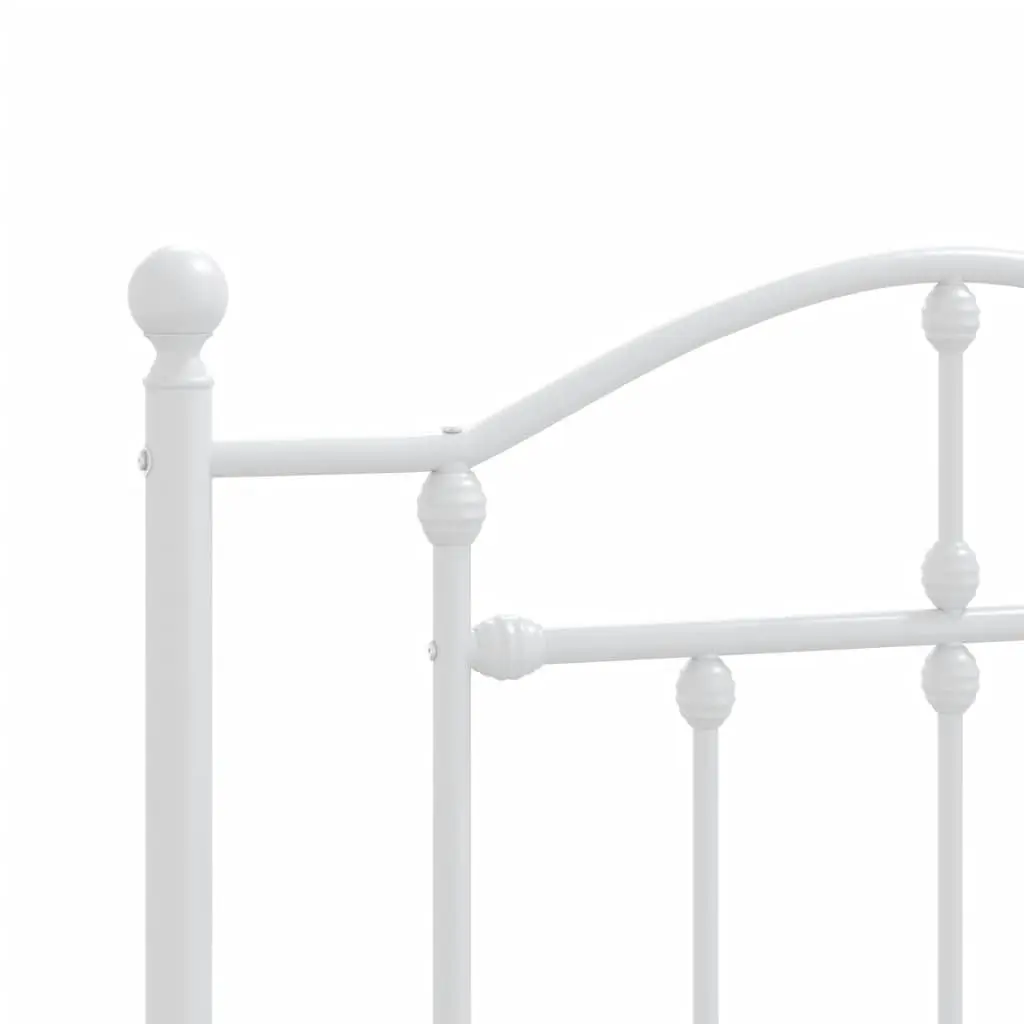 Metal Headboard White 107cm Powder Coated Steel Bed Header