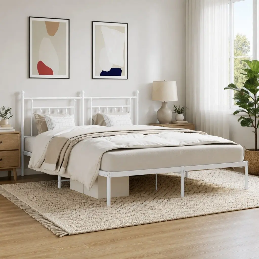 King Size Metal Bed Frame with Headboard