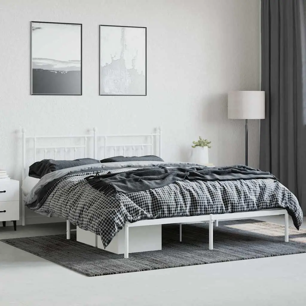 King Size Metal Bed Frame with Headboard