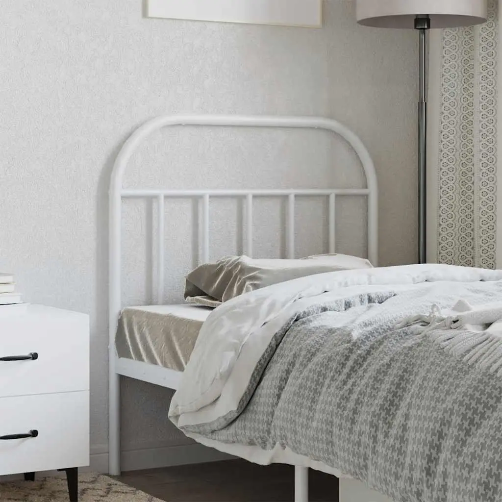 Metal Headboard White 90 cm Powder Coated Steel