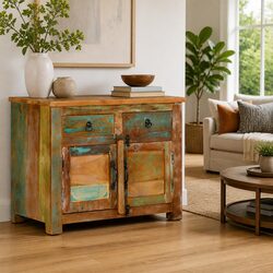 Solid Wood Reclaimed Sideboard 68x35x55 cm Brown Storage Cabinet Buffet