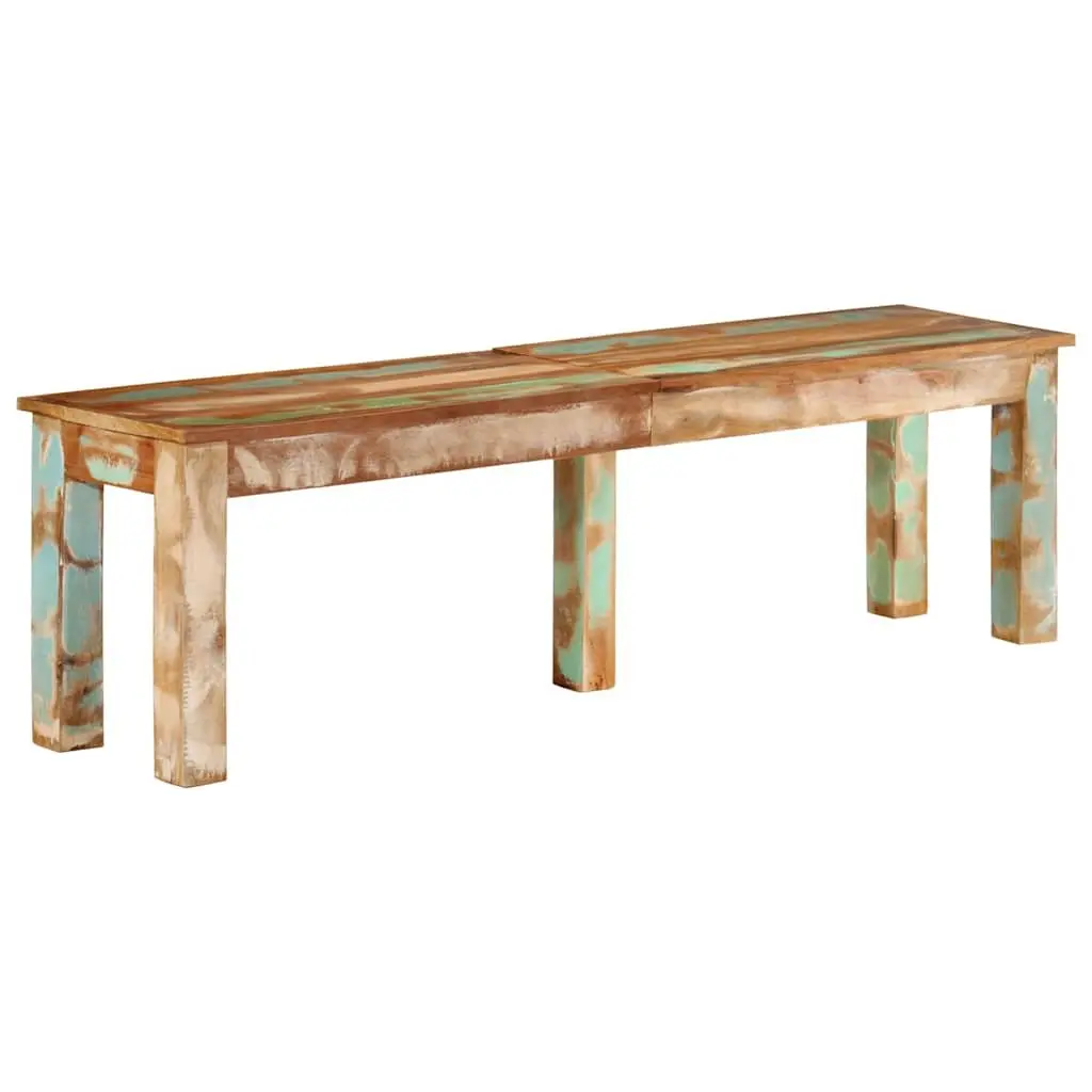 Indoor Wooden Bench 160cm Solid Reclaimed Wood Brown Seating 35cm Wide 46cm High