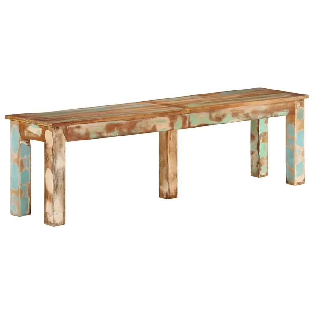 Indoor Wooden Bench 160cm Solid Reclaimed Wood Brown Seating 35cm Wide 46cm High