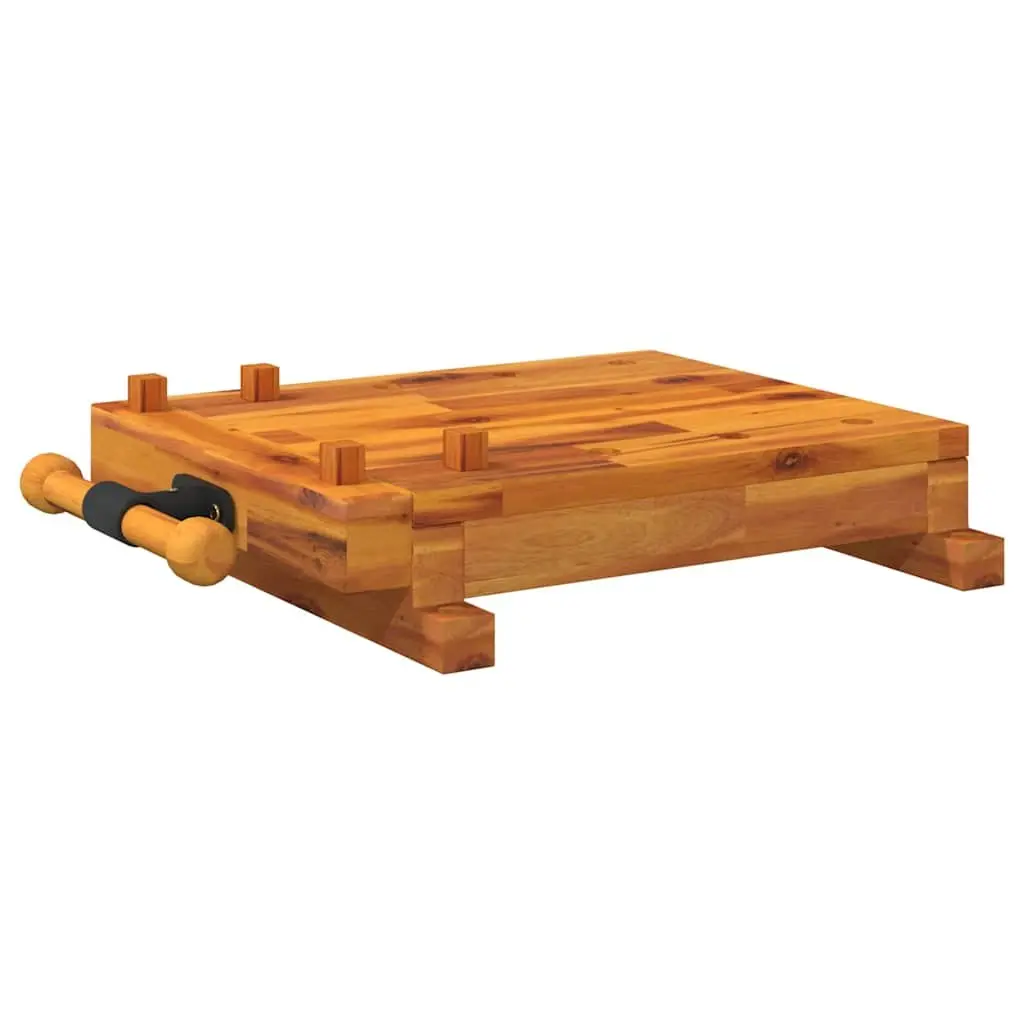 Solid Wood Workbench Top with Vice Compact 52x44x9.5 cm Acacia Brown