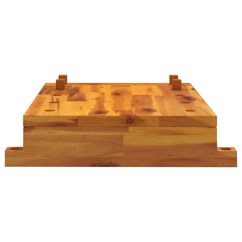 Solid Wood Workbench Top with Vice Compact 52x44x9.5 cm Acacia Brown