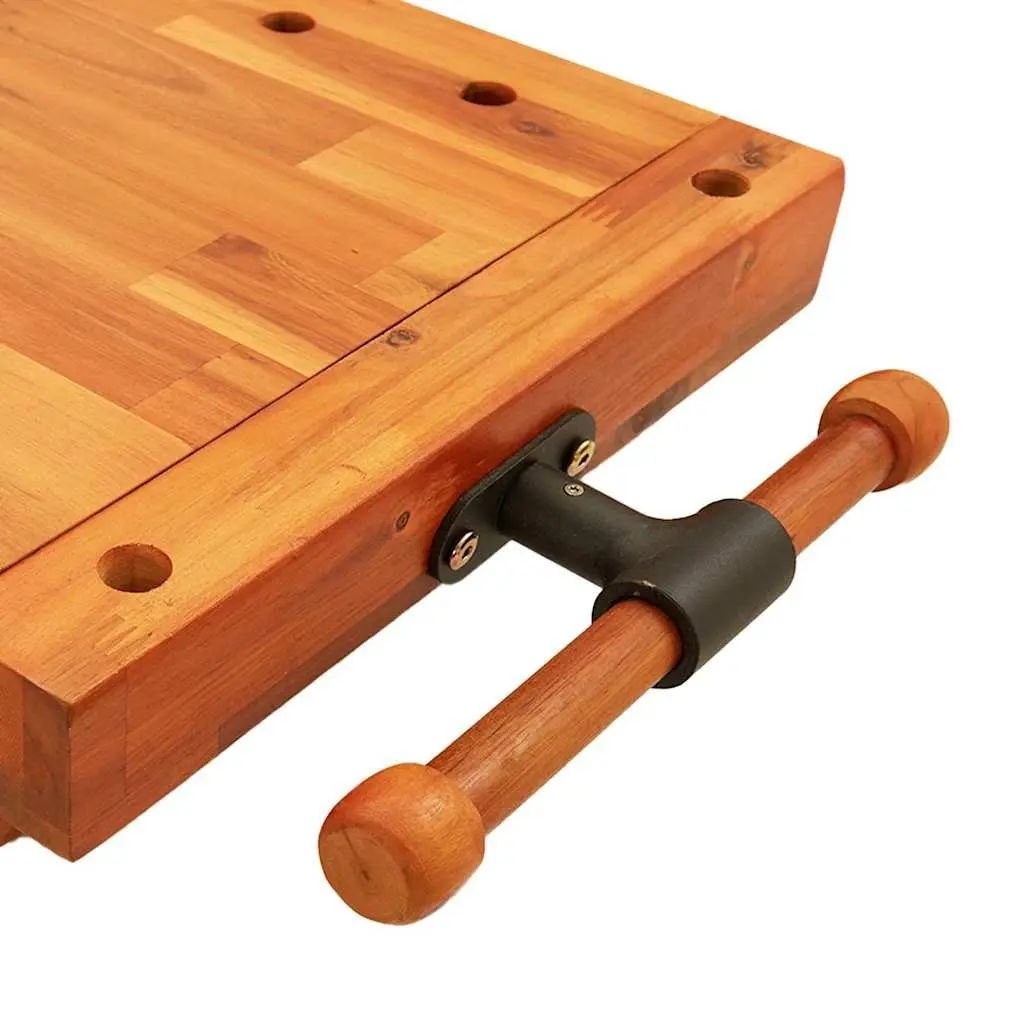Solid Wood Workbench Top with Vice Compact 52x44x9.5 cm Acacia Brown