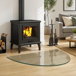 Fireplace Glass Plate Transparent 800x600mm Hearth Protection Floor Pad Heat