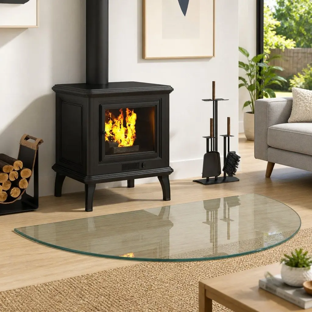 Transparent Fireplace Glass Plate 1000 x 600 mm