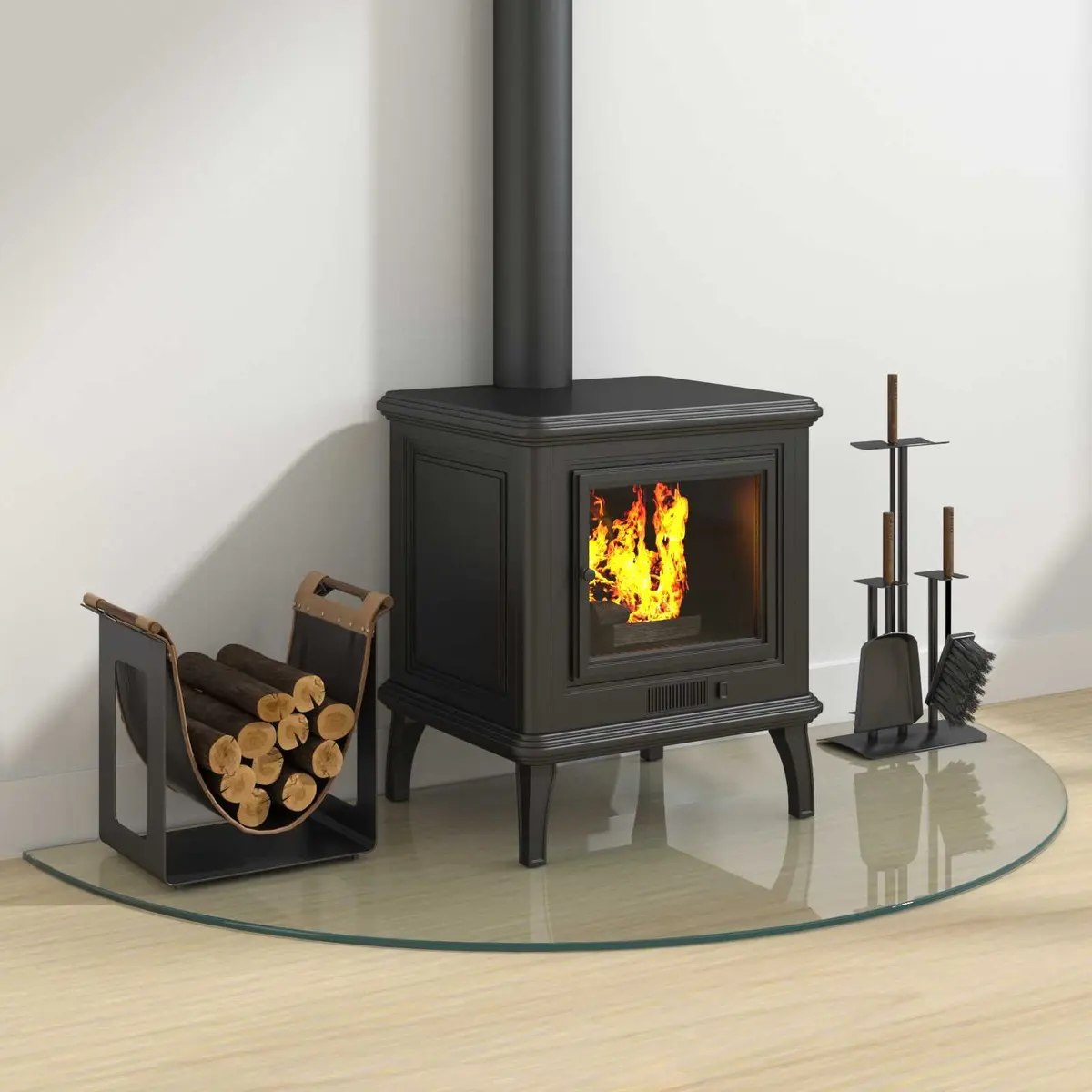 Fireplace Glass Plate Hearth Pad Heat Resistant Tempered Floor Protection
