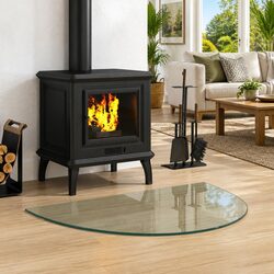 Fireplace Glass Plate Hearth Pad Heat Resistant Tempered Clear Floor Protector