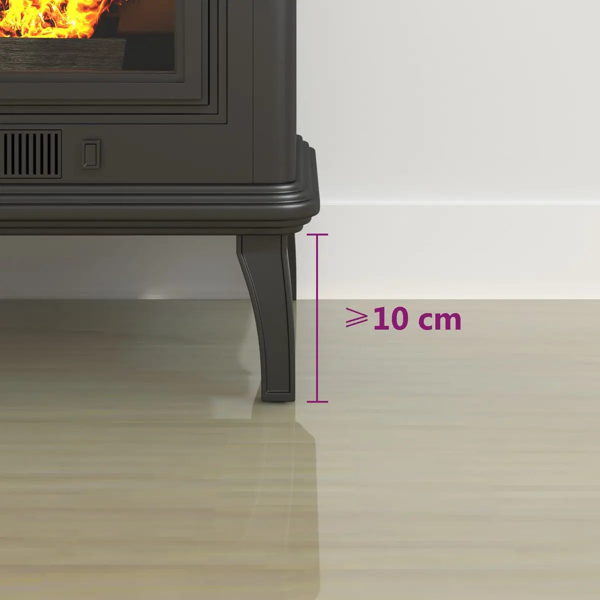 Fireplace Glass Plate Hearth Pad Transparent 800 x 600 mm Heat Resistant Floor