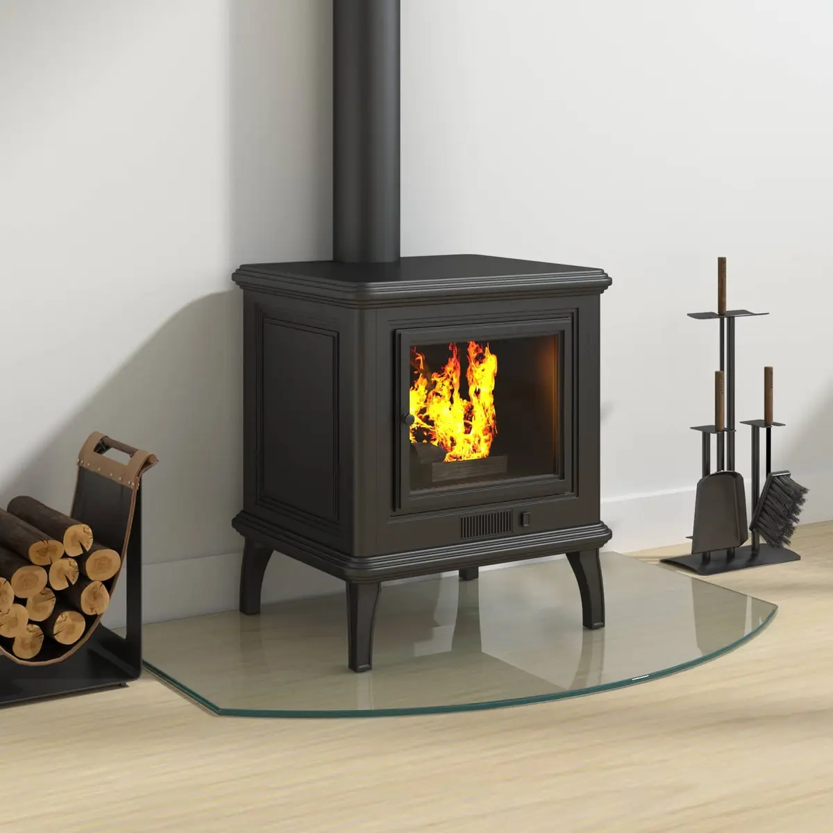 Fireplace Glass Plate Transparent 80 x 50 cm Hearth Pad Floor Protector