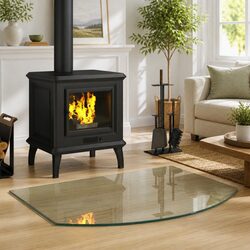 Fireplace Glass Plate Transparent 80 x 60 cm Heat Resistant Tempered Floor