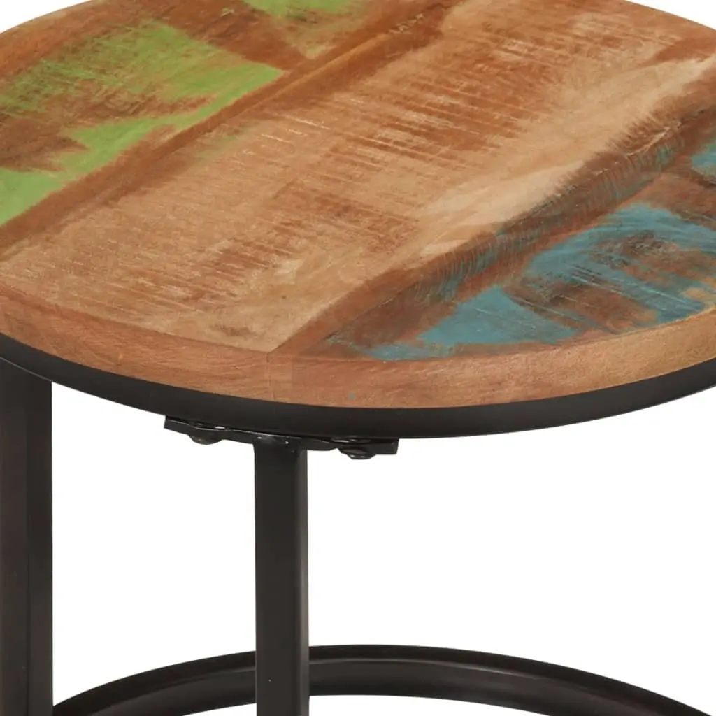 Nesting Tables 3 Piece Set Solid Reclaimed Wood Coffee Side Table Living Room