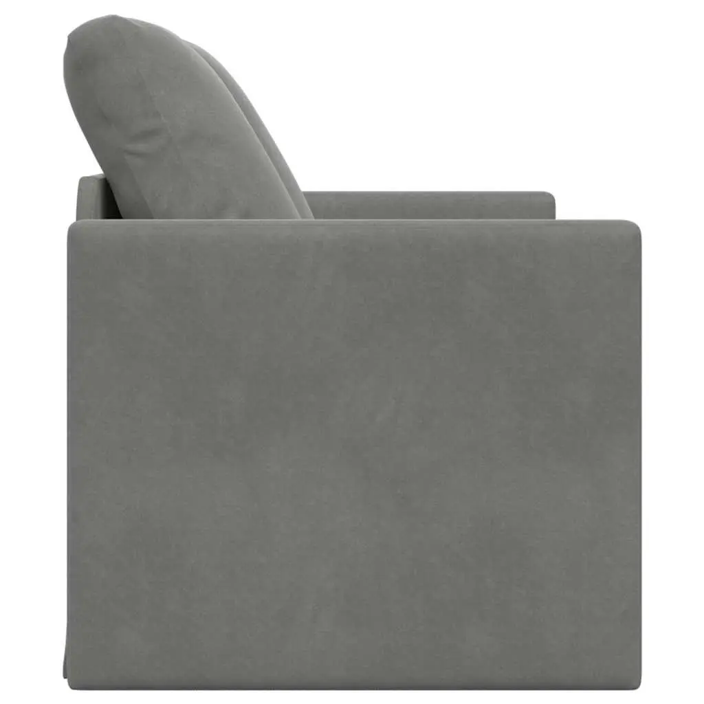 Floor Sofa Bed 2-in-1 Convertible Loveseat Double Bed Grey Folding Sleeper Couch