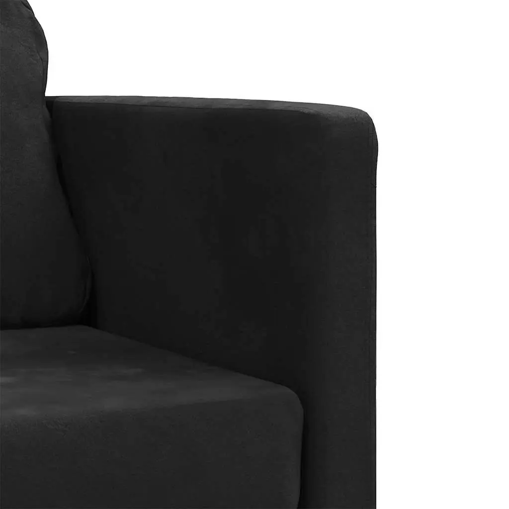 Floor Sofa Bed Convertible Loveseat Double Bed Black Velvet 122 x 204 x 55 cm